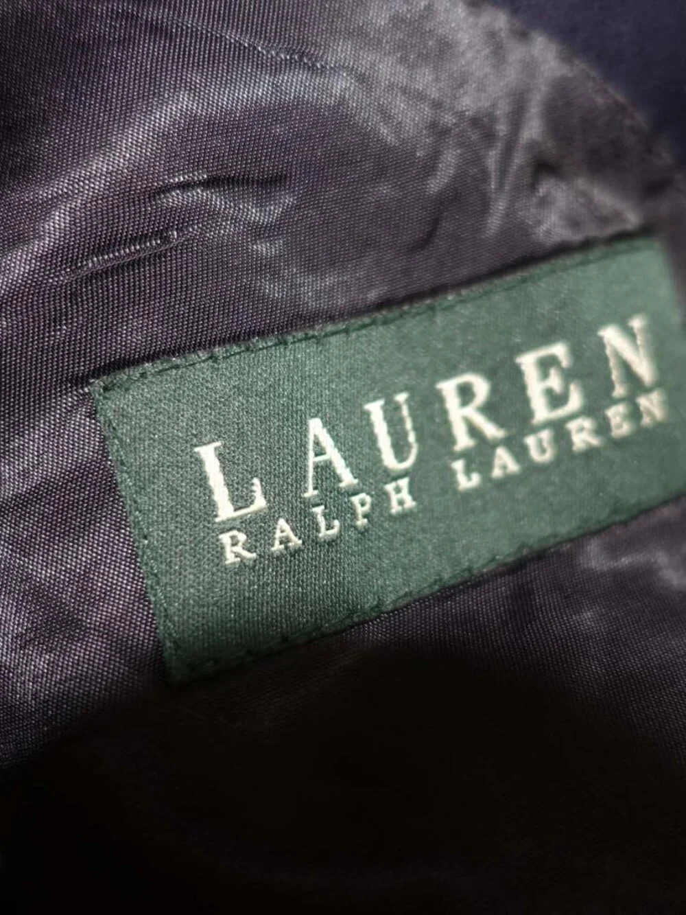 Lauren Ralph Lauren Men's Suit Jacket Size 44 Short Navy Blue 100% Wool Blazer